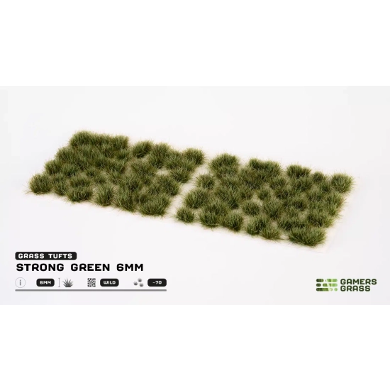 Gamers Grass Strong Green – 6 mm (Wild) | Zielone kępki trawy do dioram i podstawek